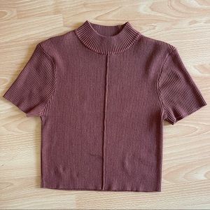 Mock neck cropped sweater